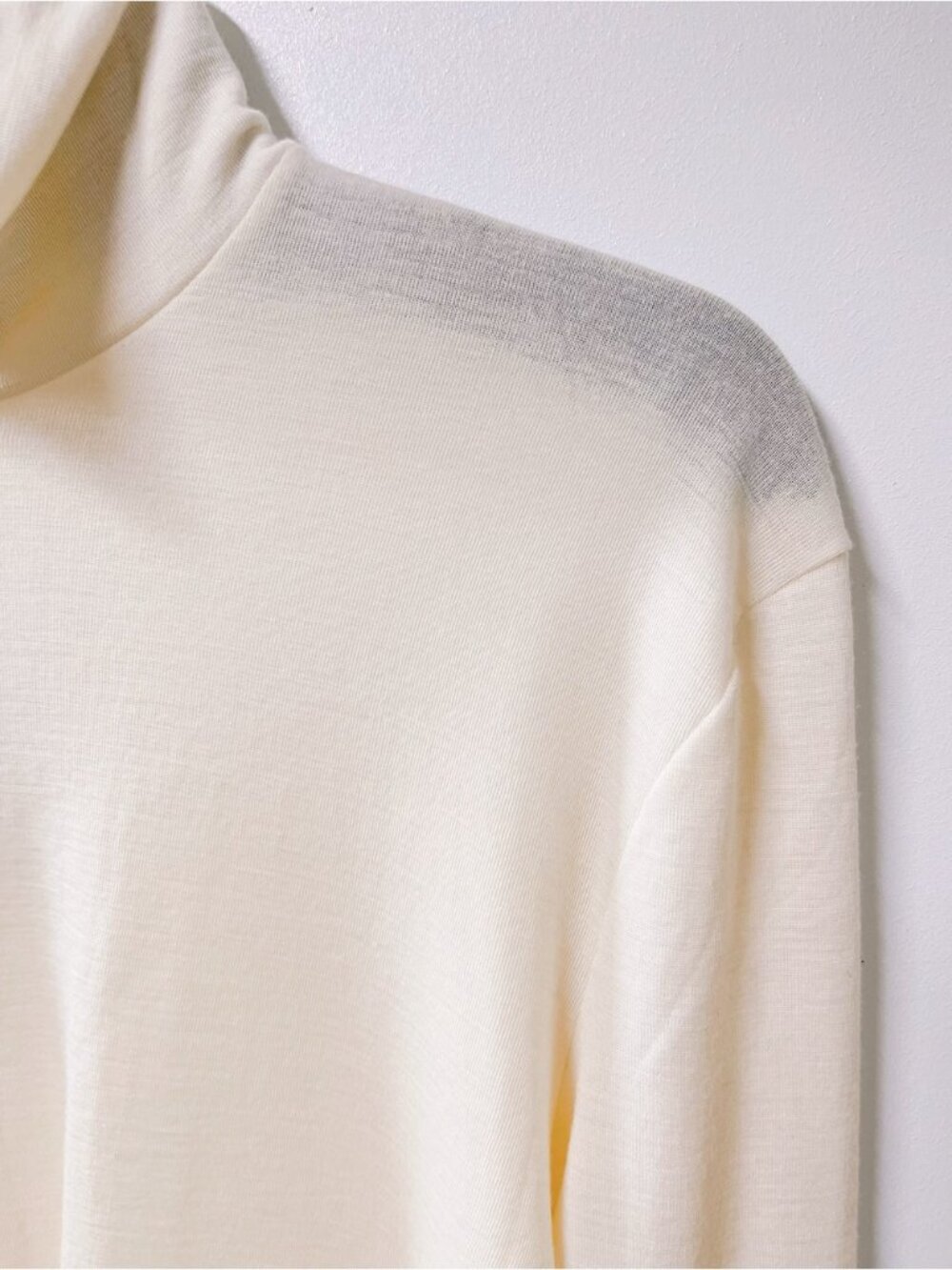 NANRO Wool & Silk Classic Women's Cream Turtleneck Long Sleeve Pullover XL - Picture 4 of 8